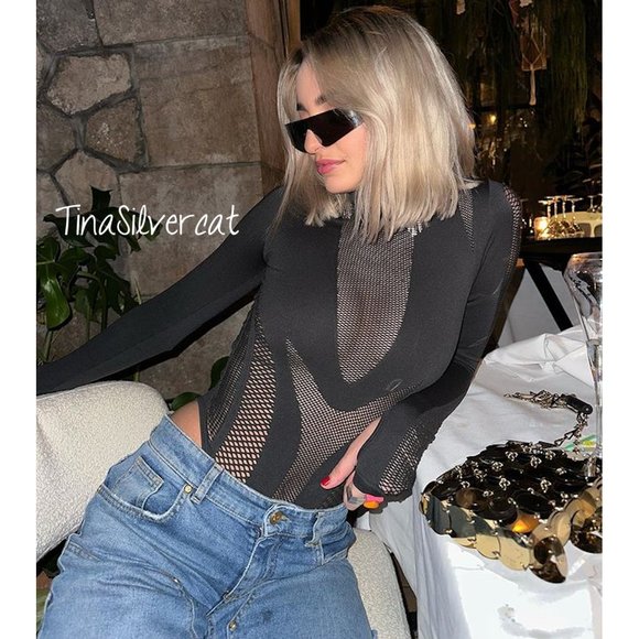 BLOGGER'S FAVE! Zara Seamless Mesh Effect Bodysuit NWT - Picture 5 of 17